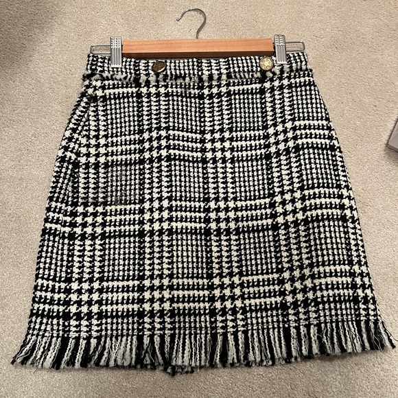 Zara Tweed Houndstooth Mini Skirt - Picture 2 of 7